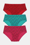 Rosaline Pure Cotton Full Coverage Polkas n Hoops Brief (Pack of 3) — thumbnail 5
